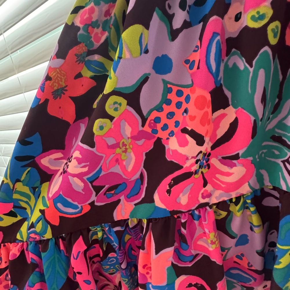 Lilly Pulitzer Pink and Black Floral Dress - Picture 4 of 5